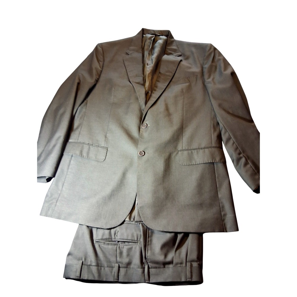 Jos A Bank Signature Gold Suit 46L Super 150s Wool Grey 2 Button Blazer Pant